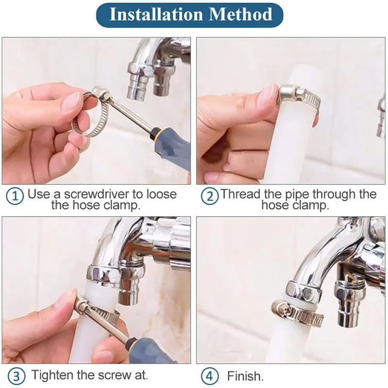 8 Pezzi Fascette Stringitubo In Acciaio Inox - Regolabili 141-165mm, Con Chiave