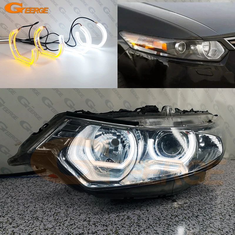 

Geerge For Honda Accord VIII Acura TSX CU CW Ultra Bright Day Light Turn Signal DTM M4 Style Led Angel Eyes Kit Halo Rings