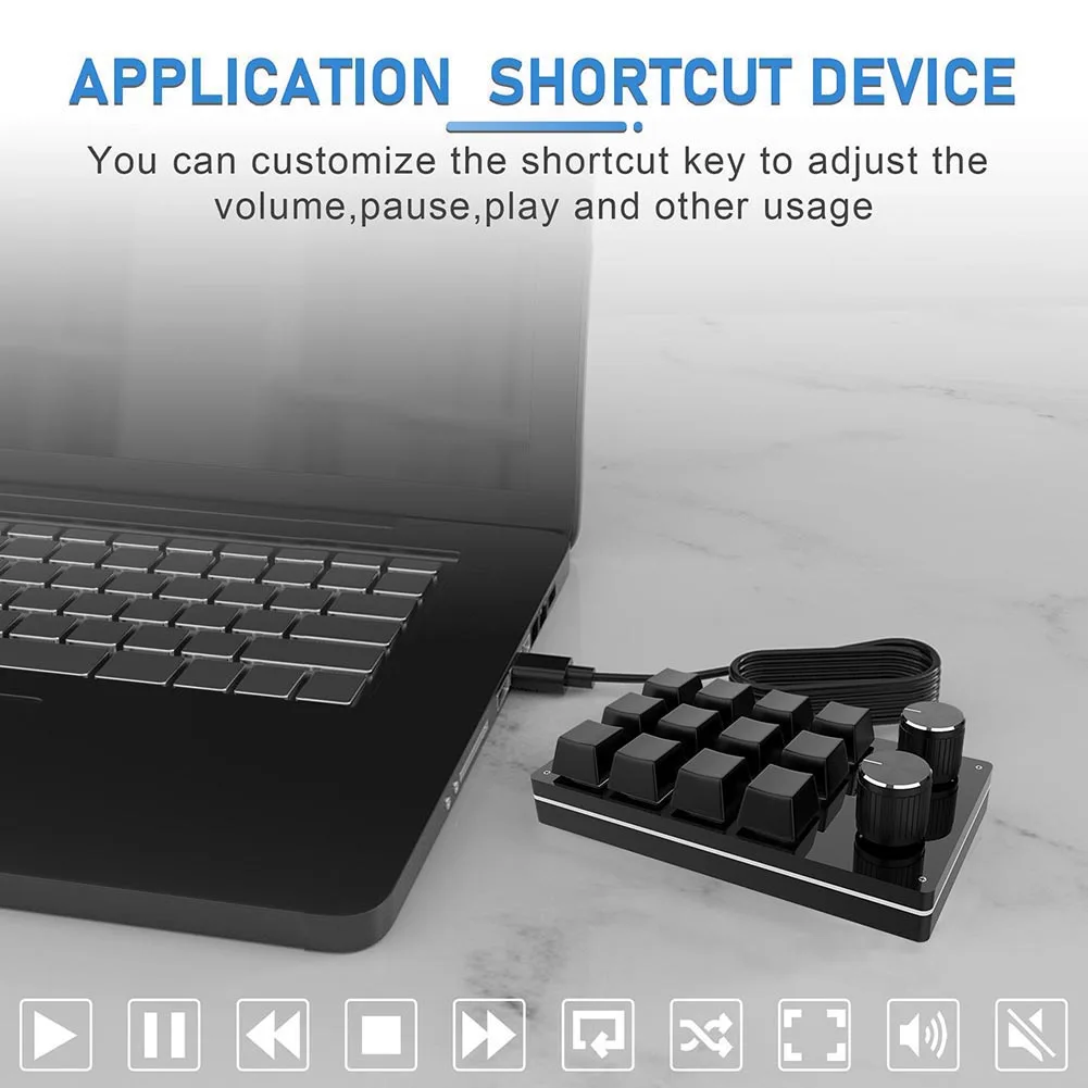 Bluetooth Wireless/USB 12 Key 2 Knob Mechanical Keyboard Gaming Keyboard Shortcut Programmable Keypad Keys Custom Macro 3-9 Key - 2