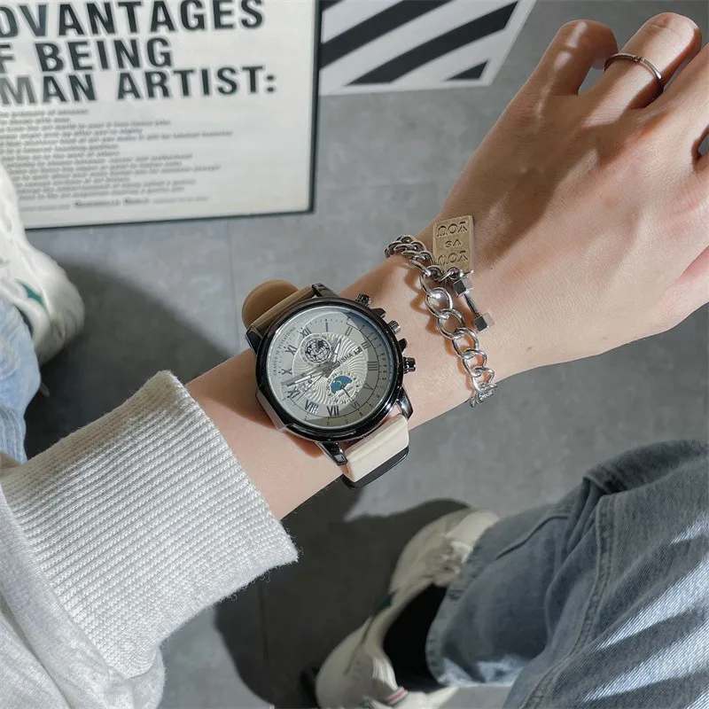 Men's large dial quartz watch for teenagers, high-end and cool personalized watch