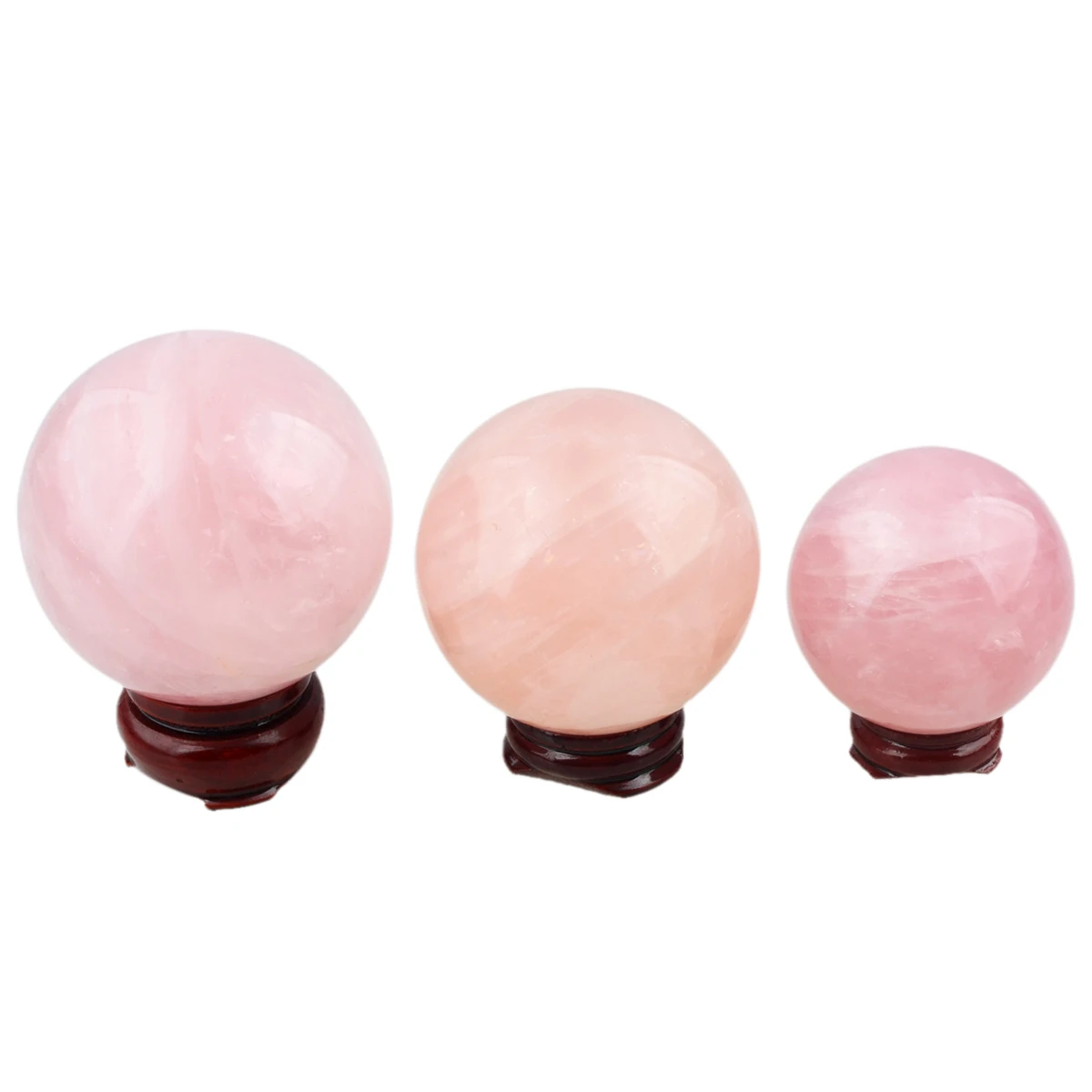 65-70mm Natural Crystal Ball With Wood Stand Healing Gemstone Sphere Sculpture For Home Decoration