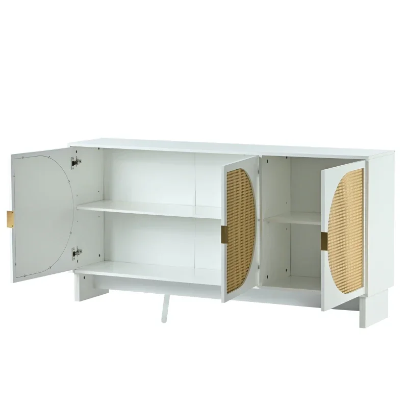 Rattan Door, Mid Century Modern Storage Cabinet