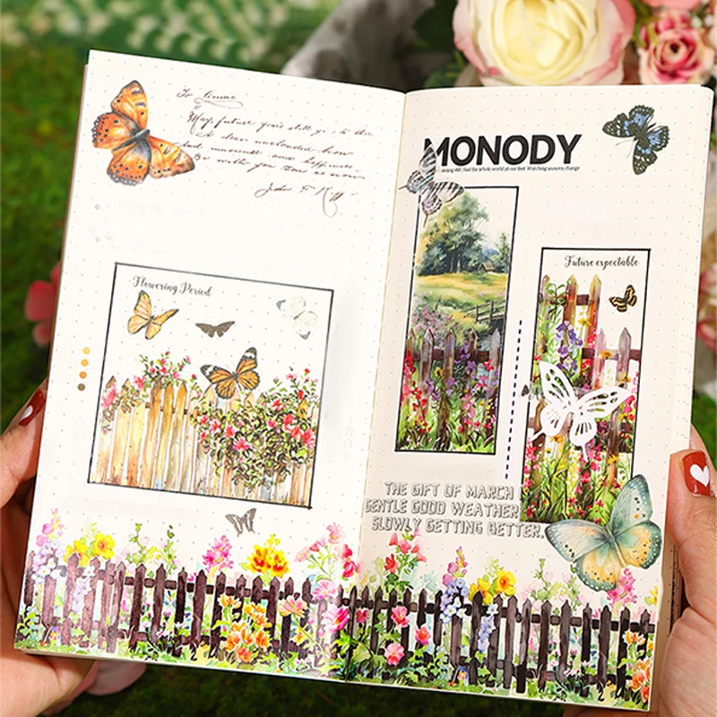 Mr. Paper 6Style 1Roll/bag fence small yard series flower aquascape PET tape DIY handbook scrapbook photo frame calendar 5