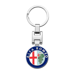 Premium Metal Car Logo Keychain - Stylish Key Accessory (For Alfa Romeo)
