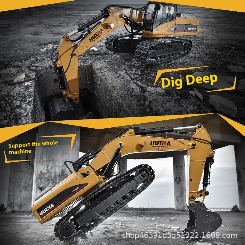 HN580 remote control excavator full alloy imitation hydraulic 23-channel toy car large excavator boy toy gift 4