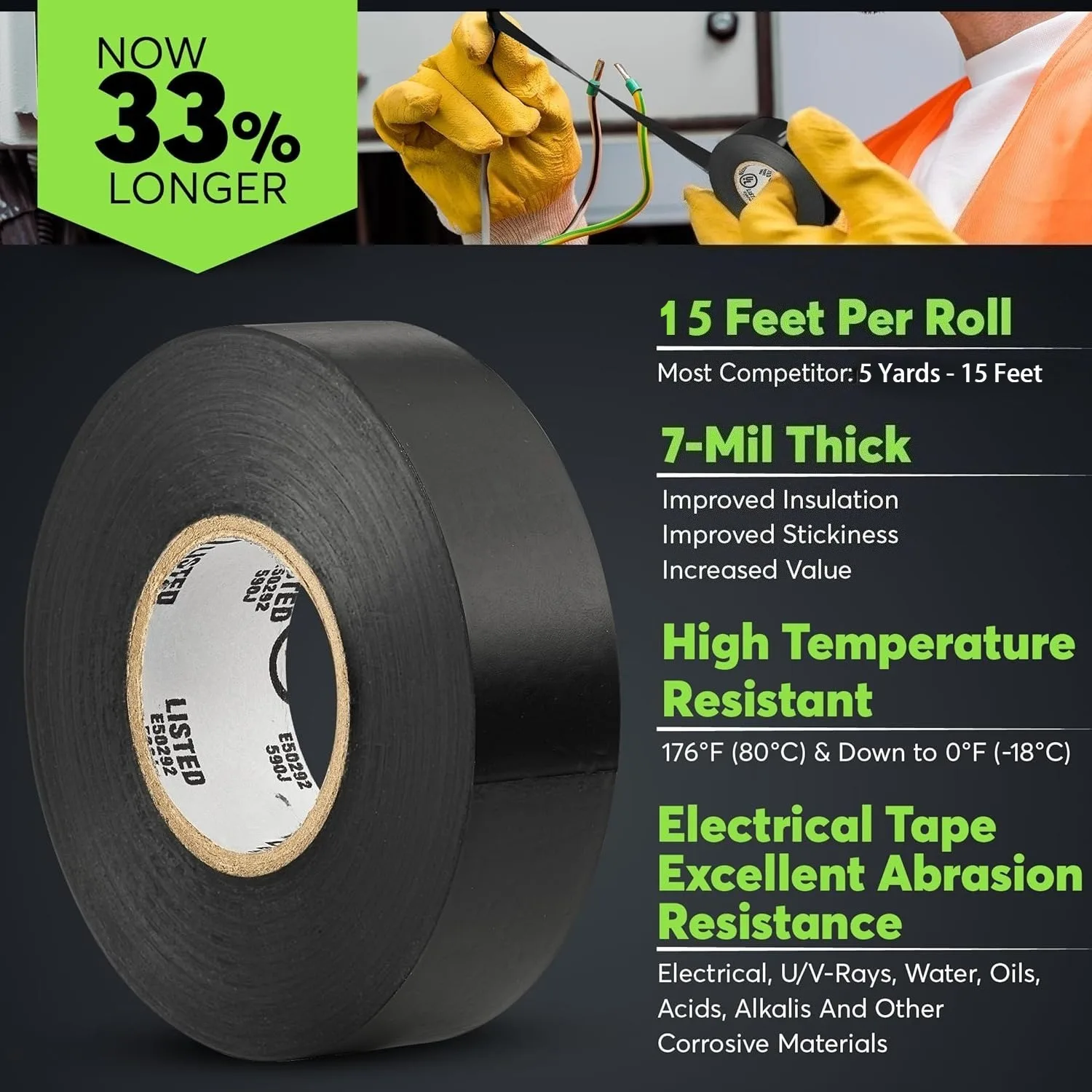 Electrical Tape 1-5Rolls 16mm&times;5m for Outdoor Pipes Windows Cold Weather
