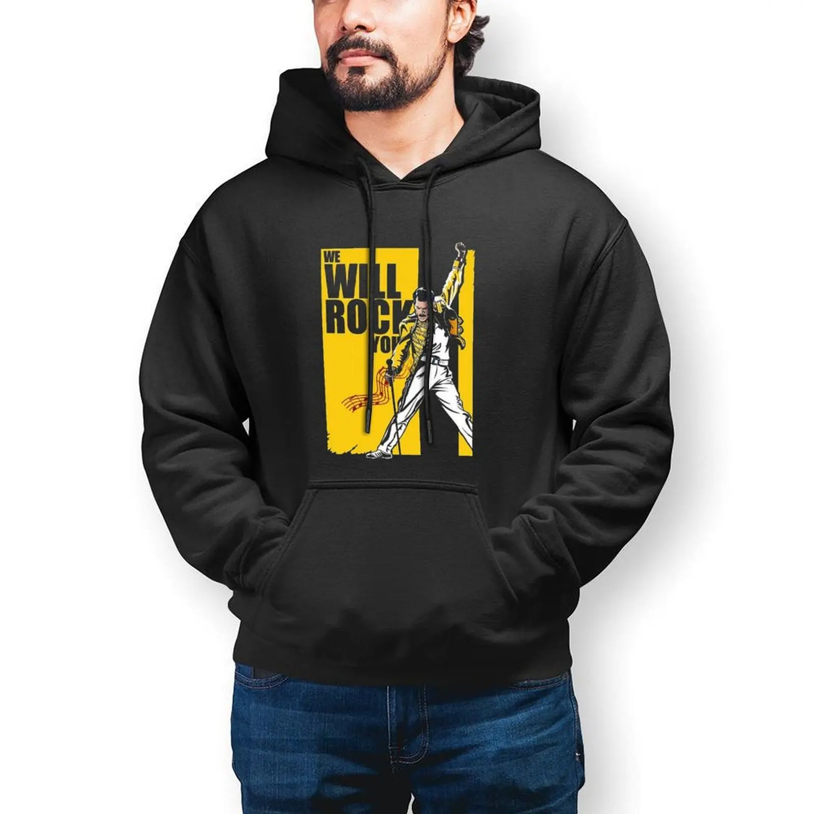 

We Will Rock You Casual Hoodies Unisex F-Freddie M-Mercury Harajuku Pullover Hoodie Winter Loose Custom DIY Hooded Sweatshirts