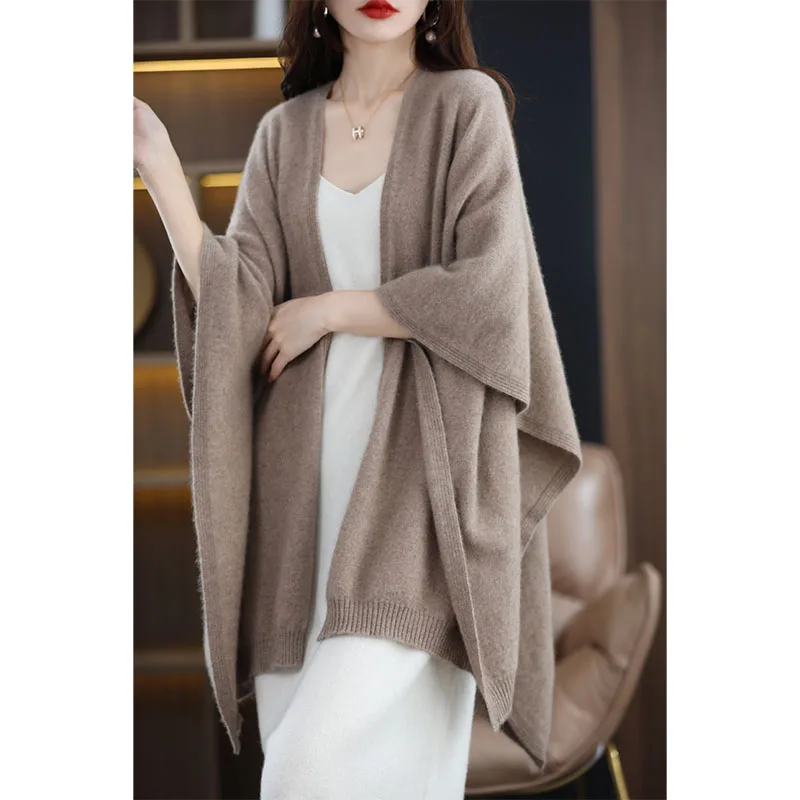 Merino Wool Scarf Women Large Size Shawl Sweater Knitted