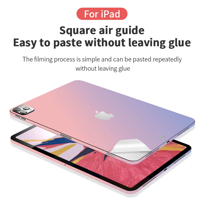 iPad Sticker For iPad sticker skin ipad Pro 12.9 Mini 6 5 11 10.2 9.7 Air 2/3/4 10.5 color Transparent Cover Funda discoloration