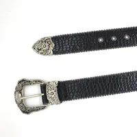 Y2k – ceinture rétro en cuir PU, polyvalente, de luxe, à boucle ardillon, avec boucle gravée en métal, pour jean, unisexe 2