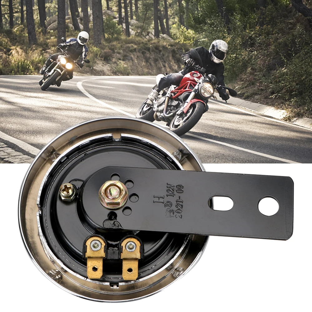 Motorcycle electric horn scooter horn waterproof round loud for scooter moped dirt bike ATV 12V 1.5A 105db