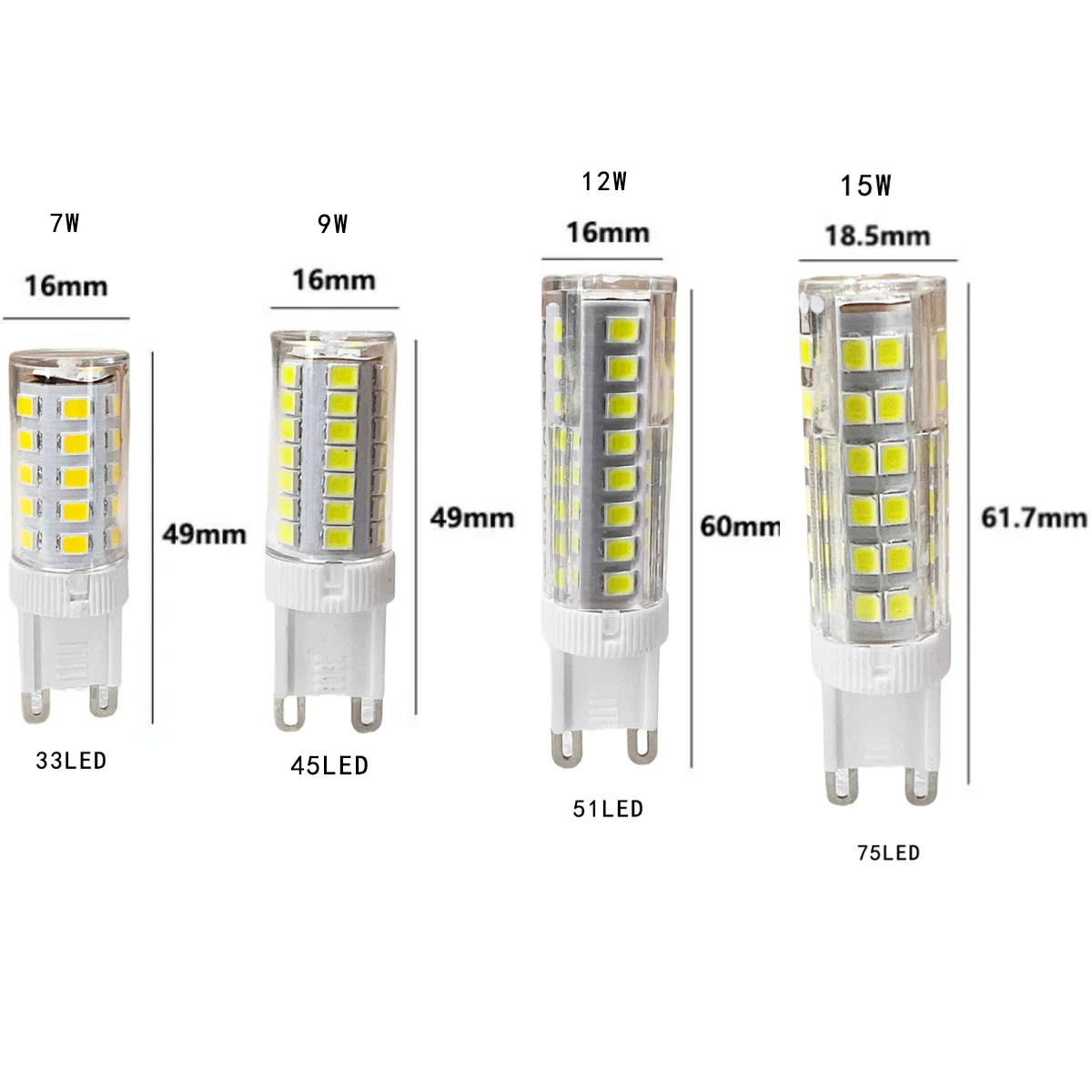 Mini G9 LED Bulbs Light Ceramic Lamp 220V 110V 7W 9W 12W 18W 20W 24W 2835 SMD Replace 100W Halogen Lamps Bright For Home Decor