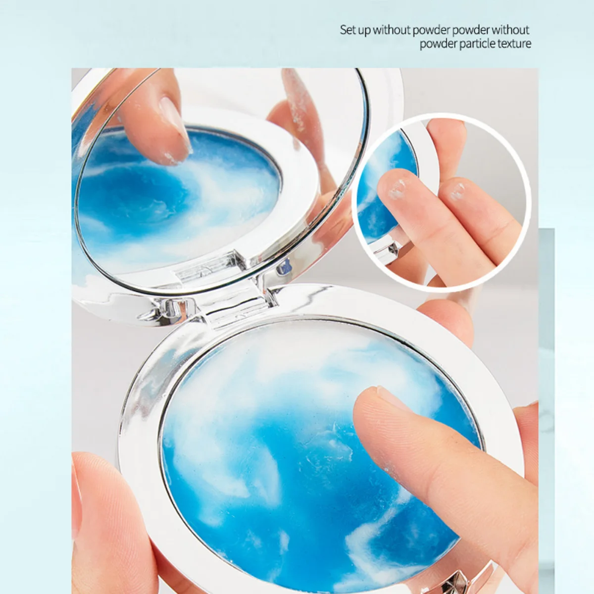 Loose Powder 1PC Blue Sky And Cloud Oil Powder Skin-friendly Skin Natural Face Long Lasting Contouring Powder Cosmetics