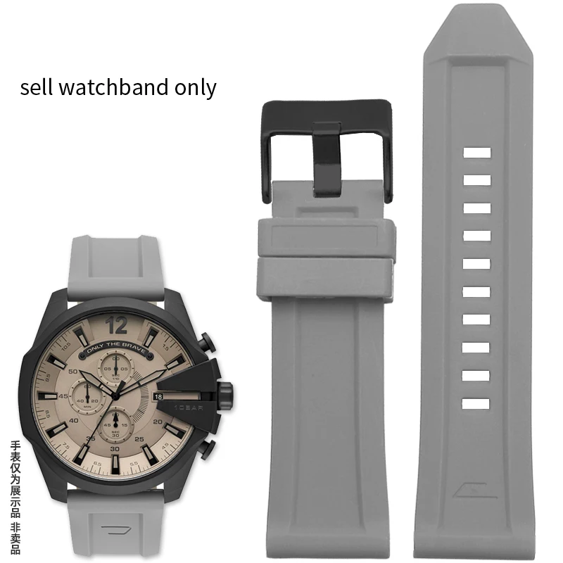 Premium Waterproof Silicone Rubber Watch Band - Soft, Durable Large Strap