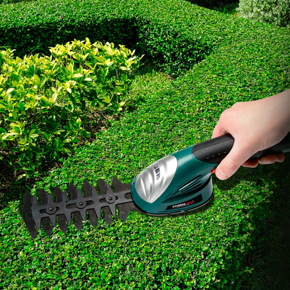 7.2V Pruning Shears 2in1 Cordless Grass Hedge Trimmer Battery Rechargeable Shear Hedger PGHT7.2 Cordless Garden Tool POSENPRO 6