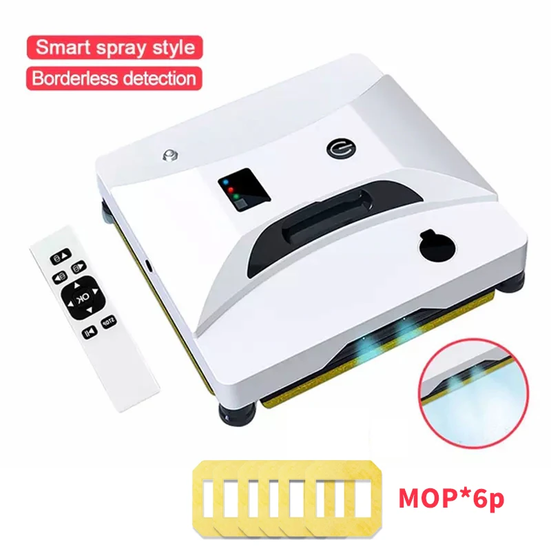 AlfaBot Window Cleaning Robot High Suction Electric Glass Window Cleaner Robot Anti-falling Remote Control Robot Vacuum Cleaner 5