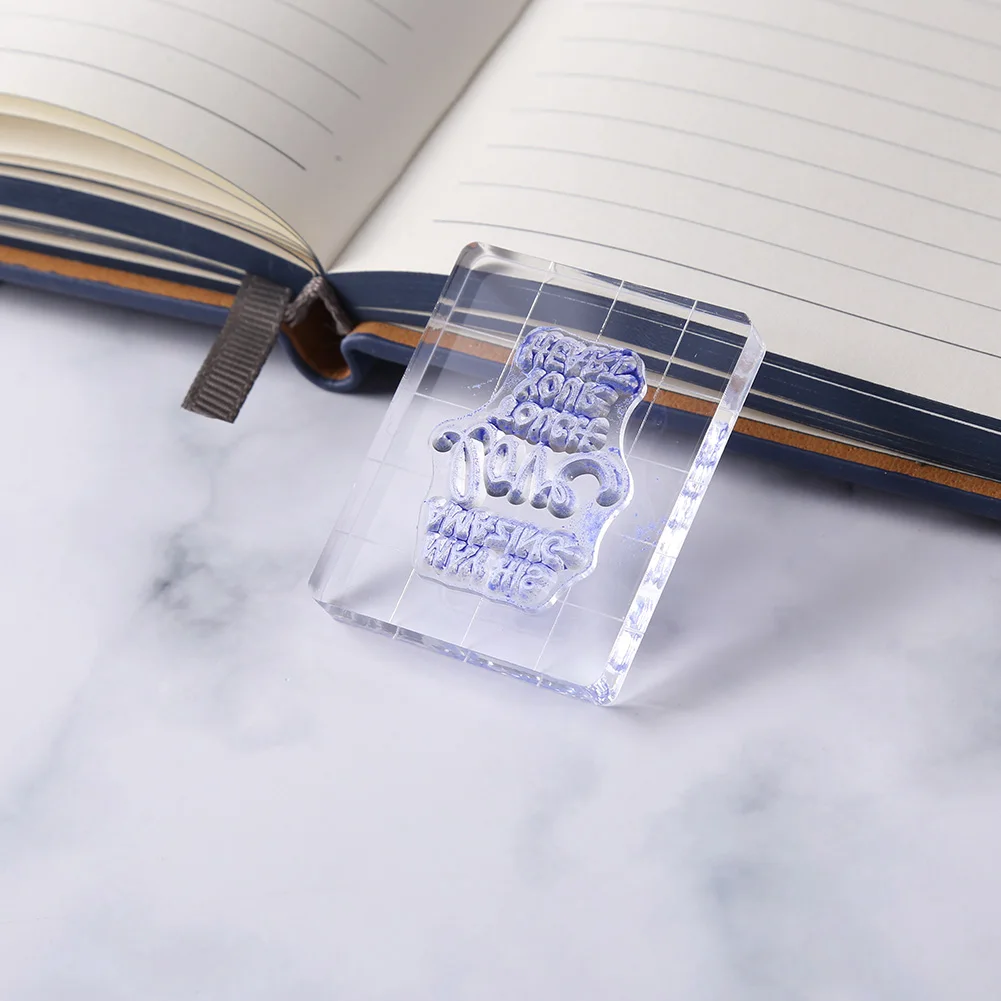 Clear Stamp Block Pad Scrapbooking DIY Acrylic Block Position Clear Stamps Scrapbook Craft with Grid Stamping Tool