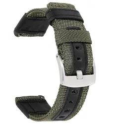 Comfortable Nylon Canvas Sport Strap with Quick Release Mechanism - 22mm (Armygreen)
