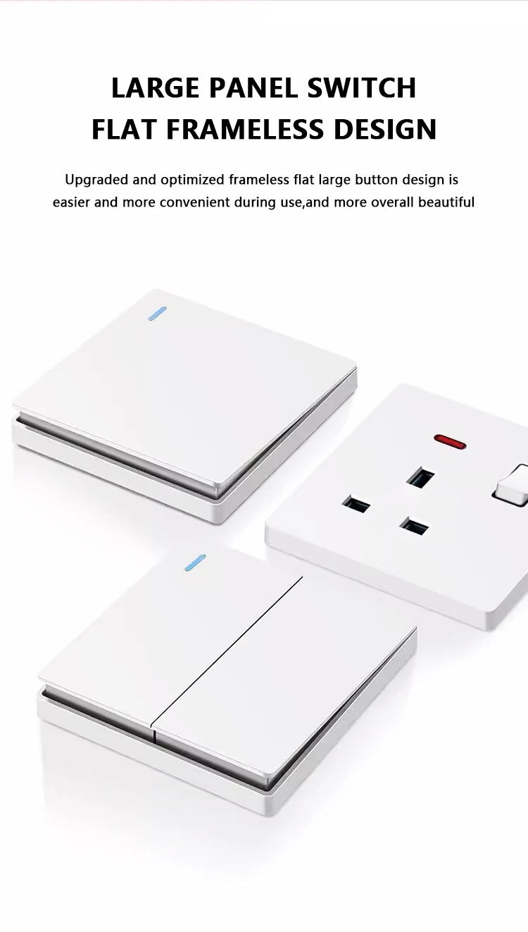 Description Picture 5 of itemUK 13A Wall Smart Type-C 18W Fast Charging socket,White Universal Dual USB Power Outlet,2way Light Electrical Switch TV Computer