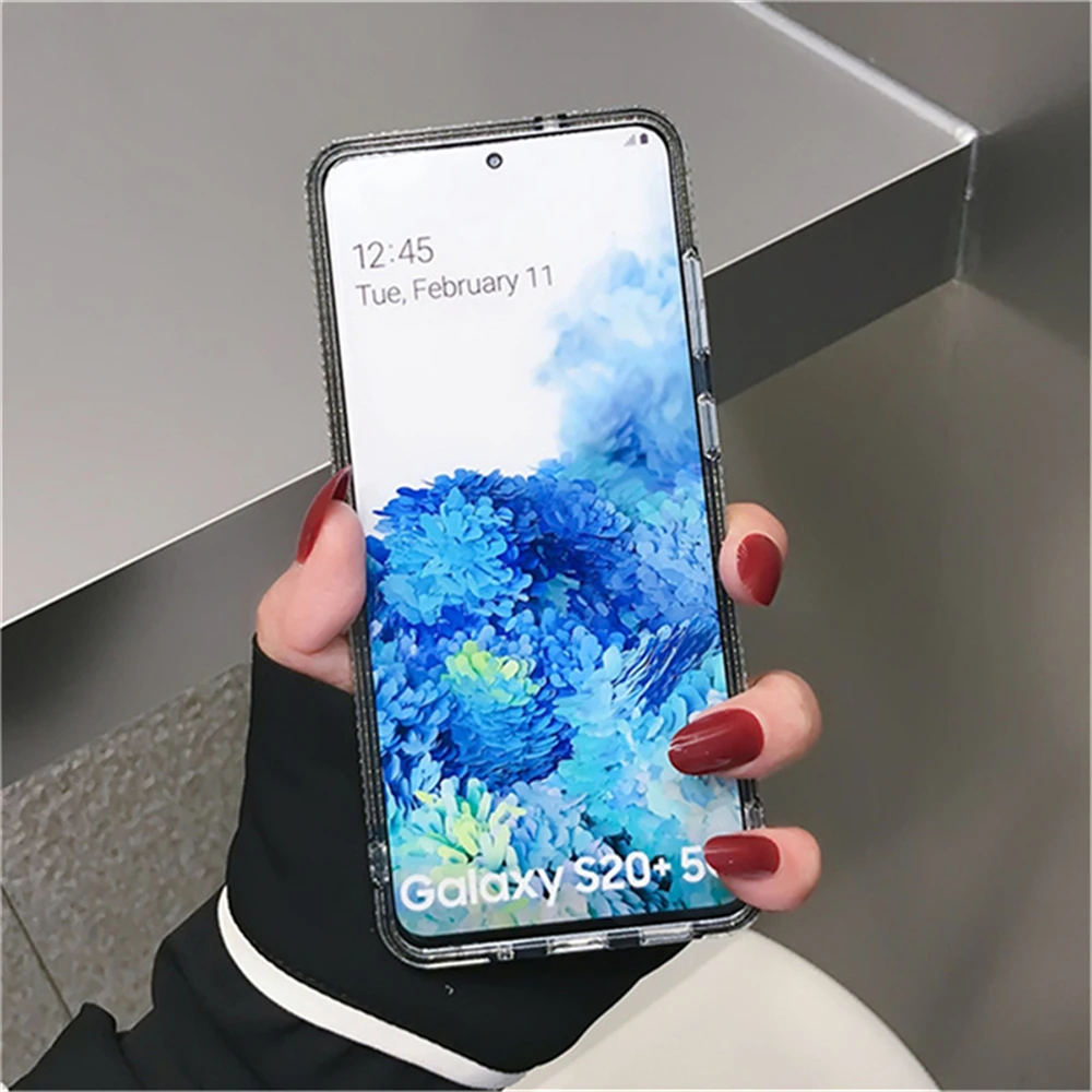 Luxury Shiny Rainbow Glitter Diamond Case For Samsung S22 Ultra S21 Plus S20 S10 Note 20 10 Bling Rhinestone Soft Silico_voghion.com