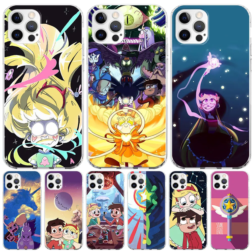 Stars Vs The F-Forces Evils Case Per Iphone 11 14 Pro Max 13 12 Mini Xr Xs 7 8X6 6S Plus Se 2020 2022 5S Cover Trasparente In Tpu Per Telefono