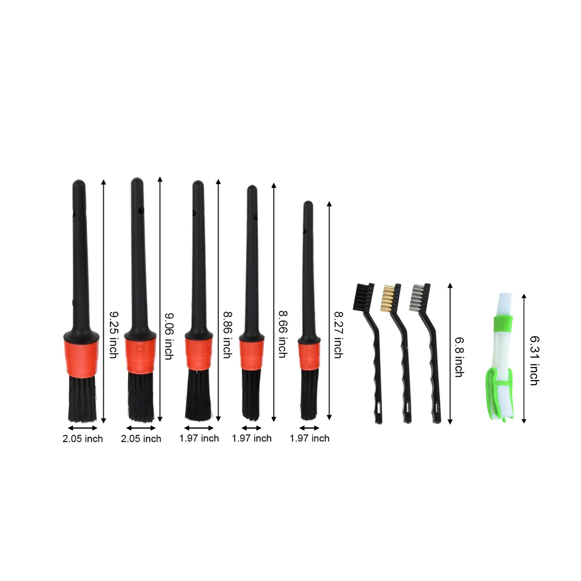 자동차 청소 도구 PP 와이어 에어컨 에어 벤트 브러시, 금속 와이어 브러시, 디테일 브러시, 자동차 디테일링 세트, 먼지 및 먼지 청소
