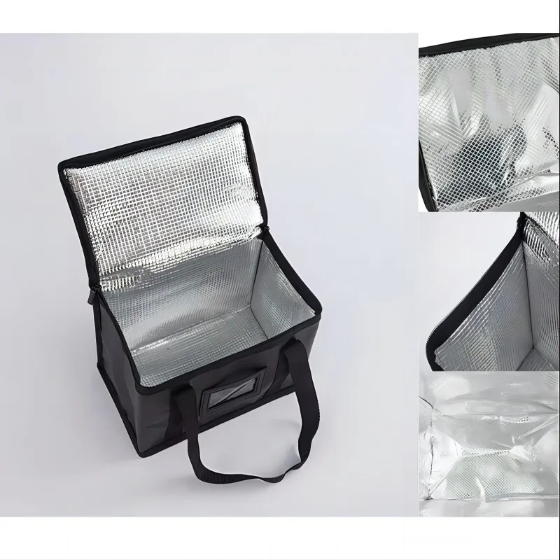 Fiambrera port&aacute;til con aislamiento para coche, bolsa de hielo plegable con cremallera para Picnic, Camping, bolsa de aluminio