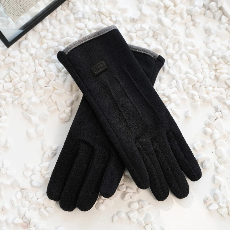 Winter Warm Gloves Soft Lined Thickened Outdoor Gloves Cold Weathe Lining Thickened Warm Windproof Touchscreen Gloves