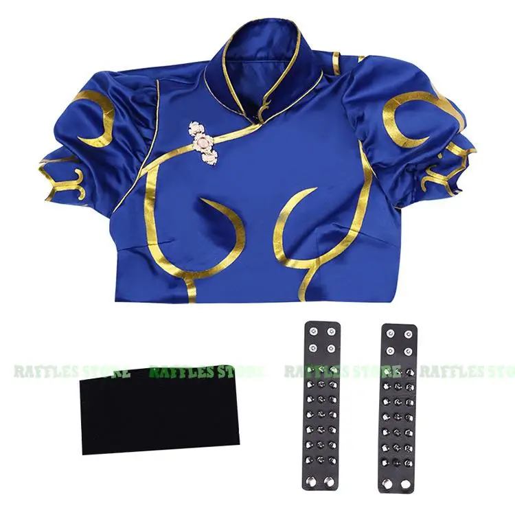 

Chun Li Cosplay Dress Sexy Women Qipao Costume Game SF RolePlay Blue Skirt ChunLi Outfit Women Halloween Party Disguise Suit