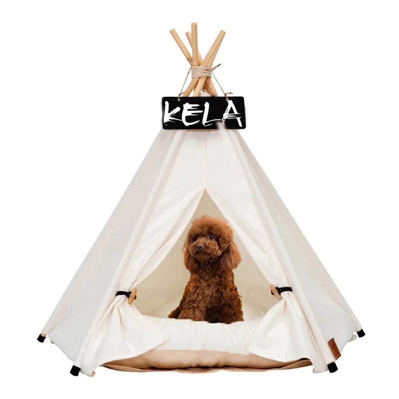 Teepee Dogs Cat Houses Teepees Tents Dogs Pet Teepee Tent White Pet Tent House Cat
