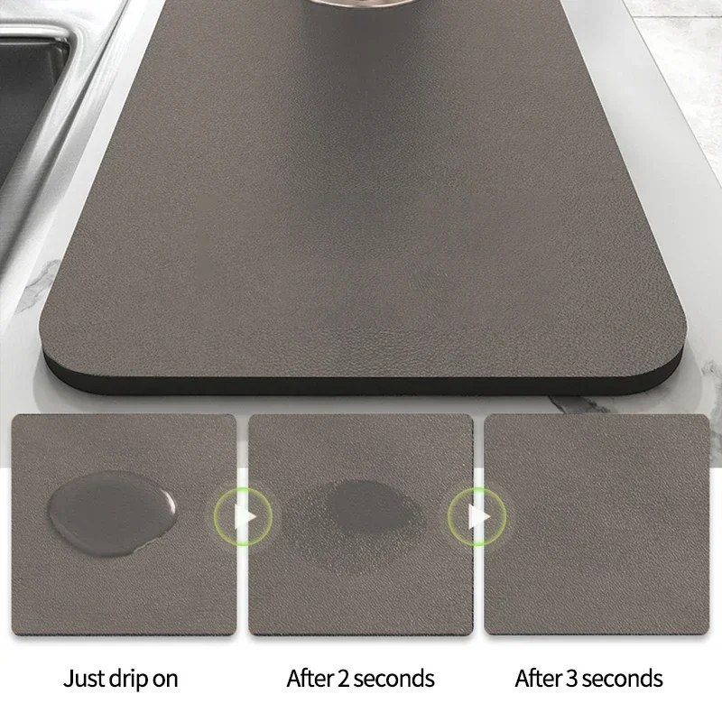 Tapis absorbant étanche pour évier antiéclaboussures en cuir pour