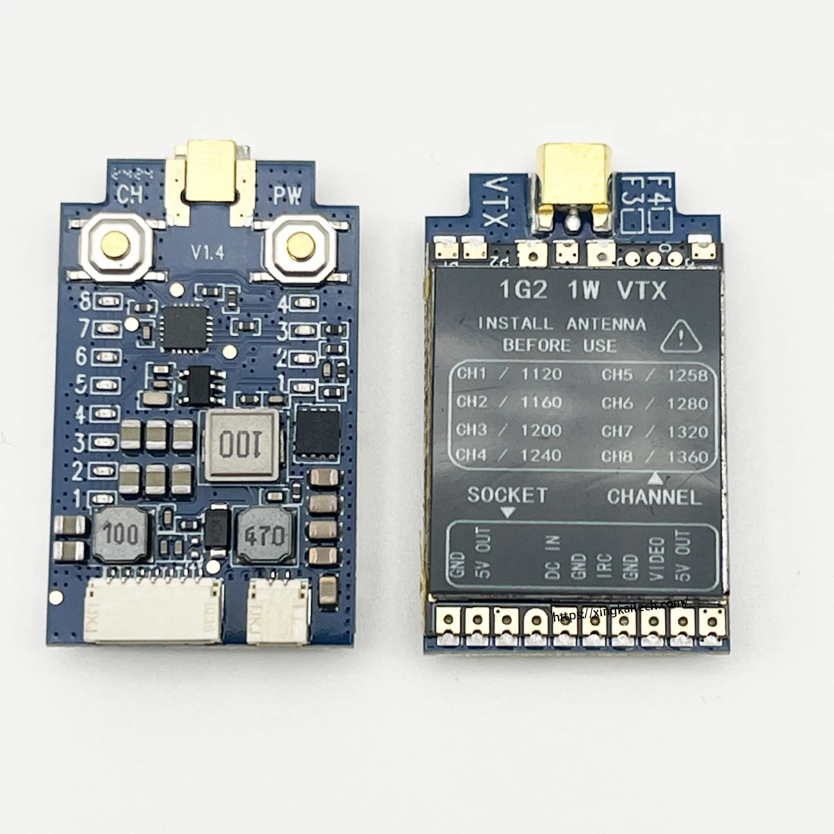 Émetteur VTX 1W connecté aux lunettes FPV pour une portée étendue