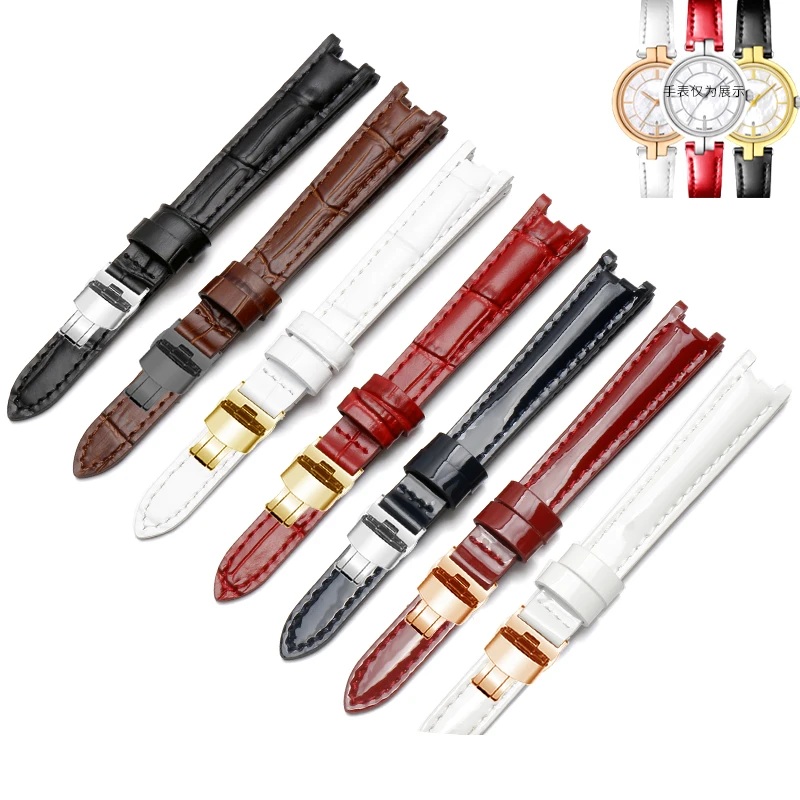 Interfaccia Concava Accessori In Vera Pelle Per Tissot Flamenco Trendt094 Cinturino Con Fibbia A Farfalla In Acciaio Da Donna In Pelle Bovina