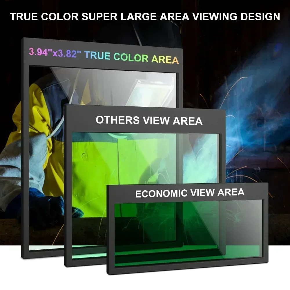 Welding Helmet Large View Welder Mask True Color Lens For Arc Weld Grind Cut Welding Mask Solar Power Auto Darkening welding mask