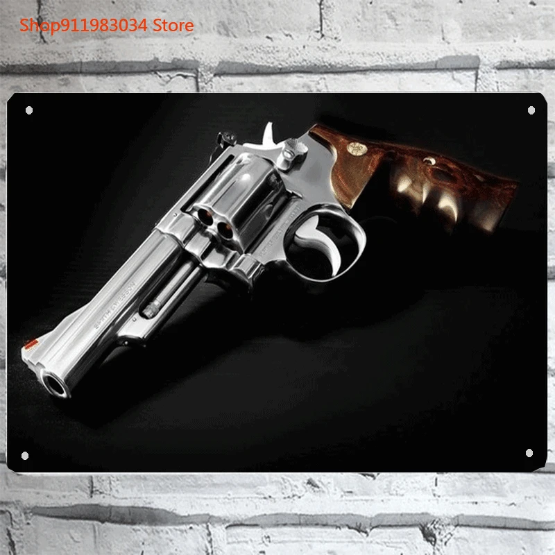 Smith and Wesson Revolver Manufacturer Tin Metal Sign Rifle Gun W/ FREE PATCH! 