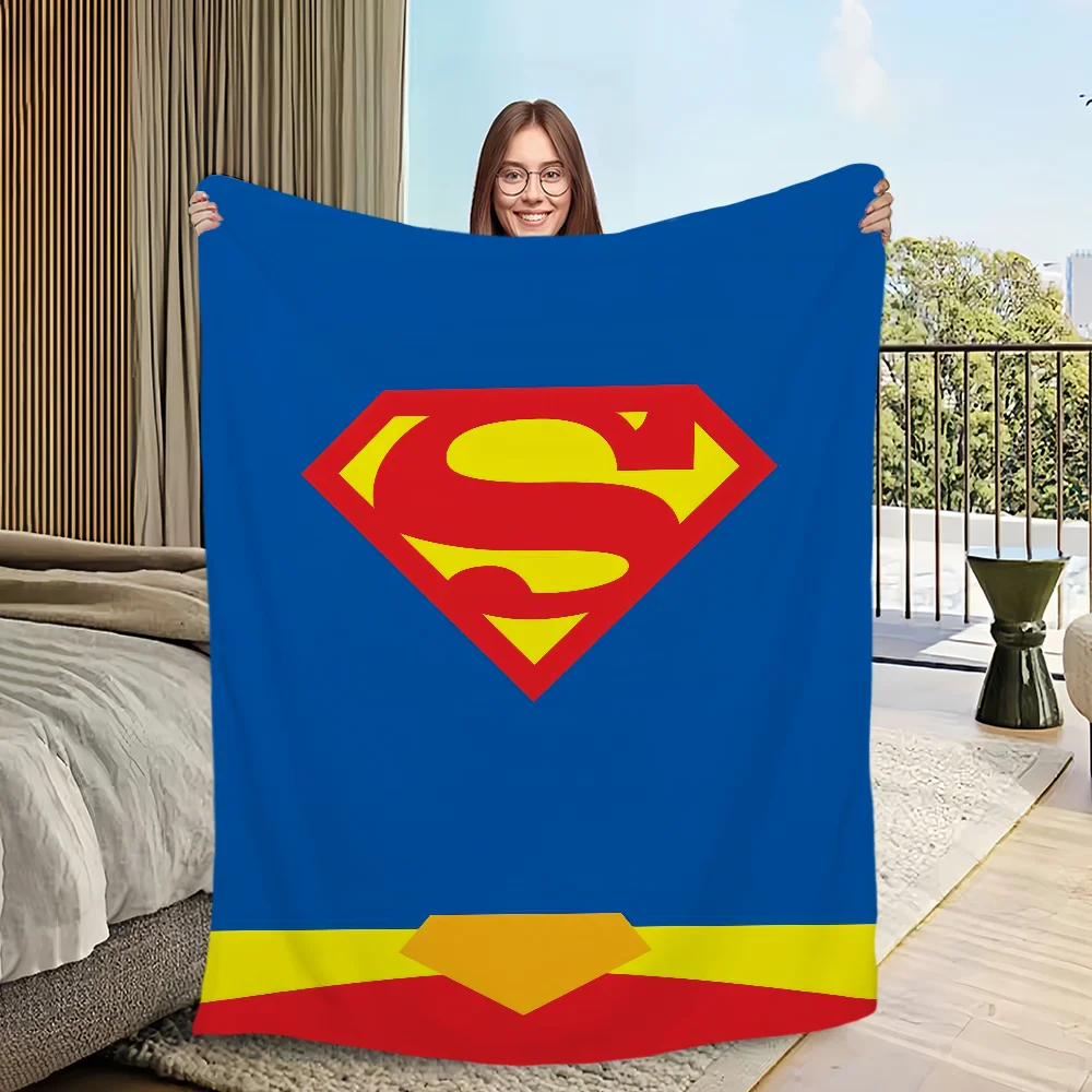 cartoon Warm Soft Plush Nap Blankets Sofa manga S-SUperman-ES for Living Room Office Bedroom Home Travel Kid Gifts anime Flannel 3