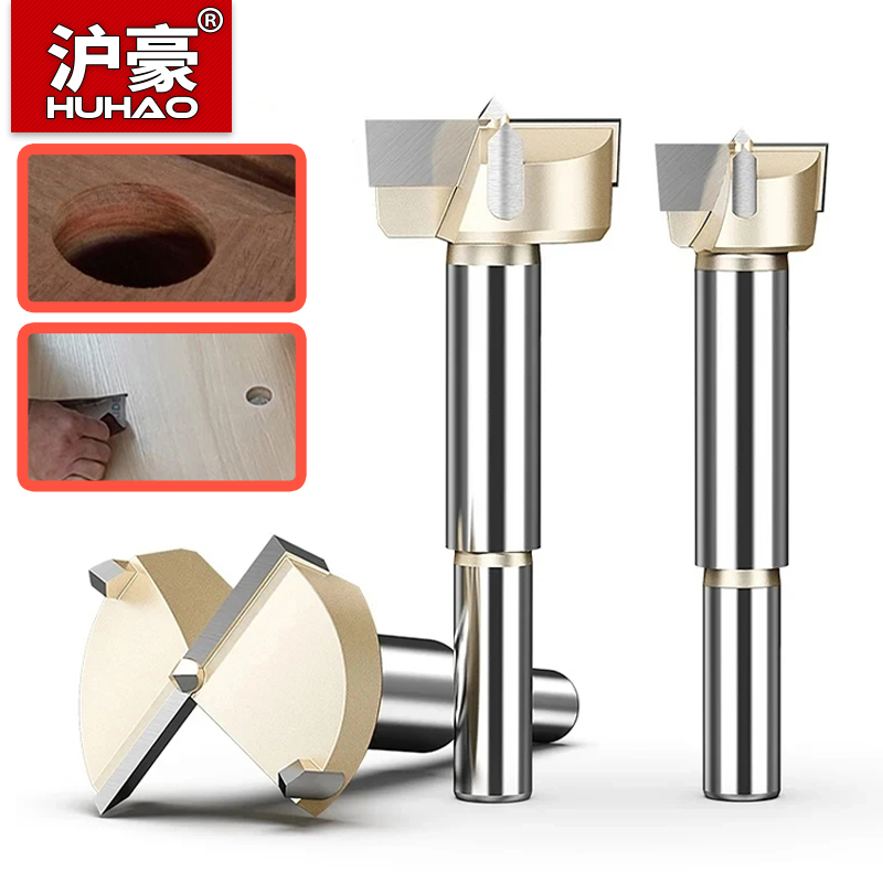 HUHAO Forstner Drill Bit Tungsten Carbide Saw Cutter 8mm 10mm Shank Round Hole Punch Drill Hole Saw Wood Woodworking Tools