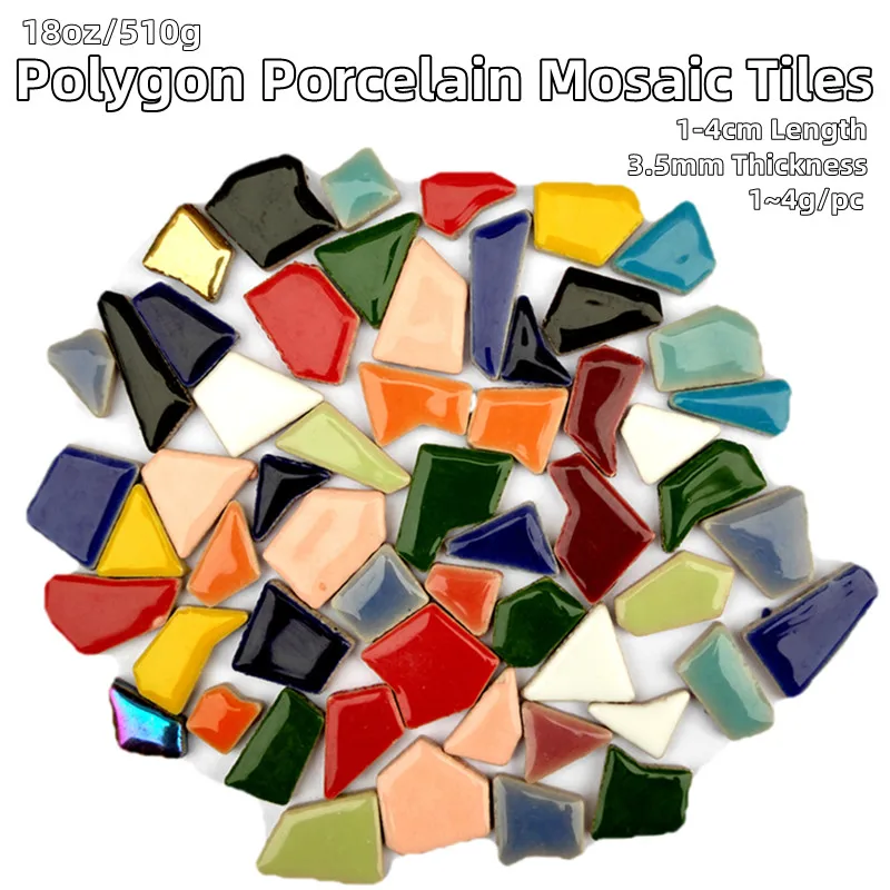 18oz510gPolygonPorcelainMosaicTilesDIYCraftCeramicTileMosaic