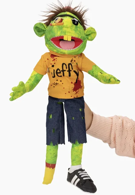60cm Jeffy Feebee Puppet Plush Toy Cosplay Jeffy Hat Hand Puppet