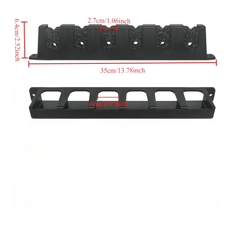 Easy-Install ABS Fishing Rod Wall Rack High-Density Foam Grip Storage for Garage Sports Equipment Rod Holders for Fishing Rods 6