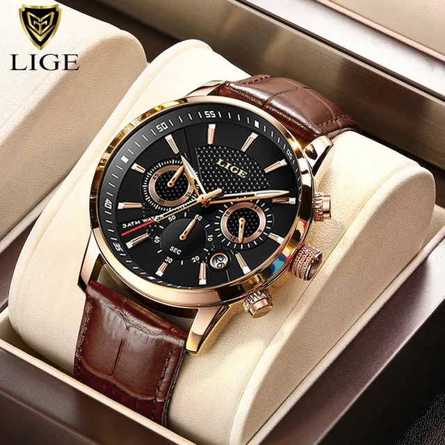 Luxury Men's Chronograph Watch - Fashion Business Leather, Luminous Waterproof Design