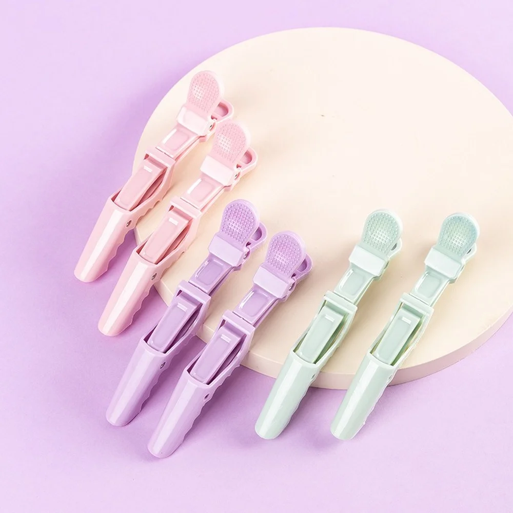 

6pcs Plastic Hair Clip Hairdressing Clamps Claw Section Alligator Clips Barber Crocodile Clips Hairpin Salon Styling Accessories