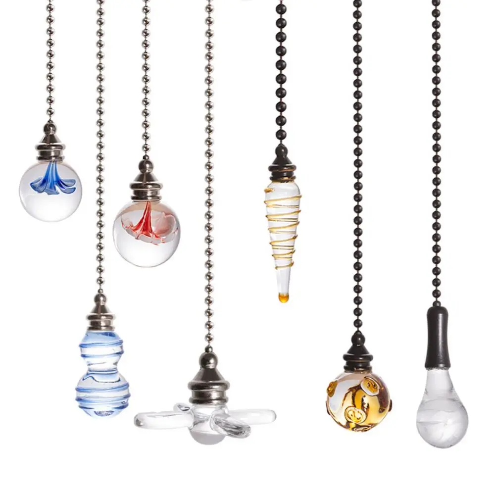 Crystal Style Pull Chain Cord Handle Home Ceiling Fan Pull Cord Chandelier Decorative Light Switch Extension Chain Light Parts