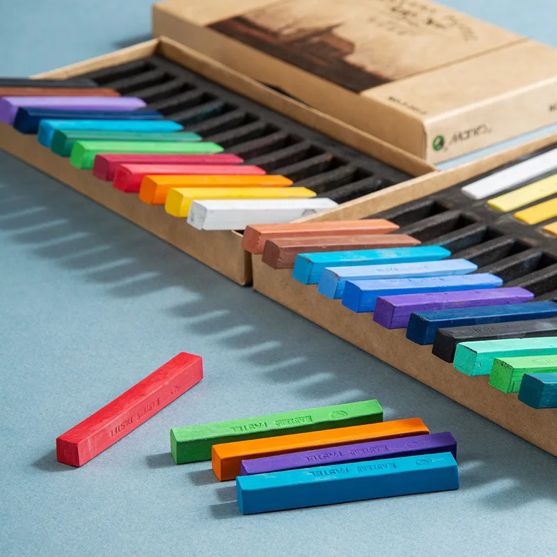 Maries Color Chalk 24 Colors 12 Colors Chalk 48 Painting Pink Professional Pastel Stick Brush Board Newspaper Painting Supplies