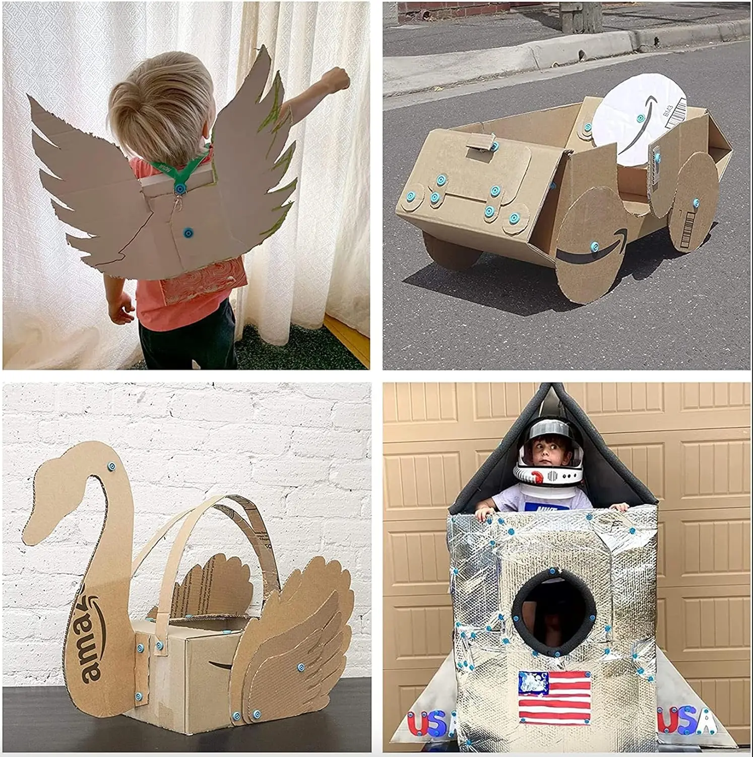 126 Piece Cardboard Construction Toolbox for 1-5 makers STEM and STEAM Educational Toys for Kids At Home
