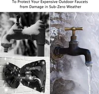 ปลอกหุ้มก๊อกน้ำกลางแจ้งสำหรับฤดูหนาว ป้องกันการแข็งตัว ปลอกก๊อกน้ำแบบหนาสำหรับสวน กันน้ำ ปลอกหุ้มก๊อกน้ำแบบกันความร้อน 4