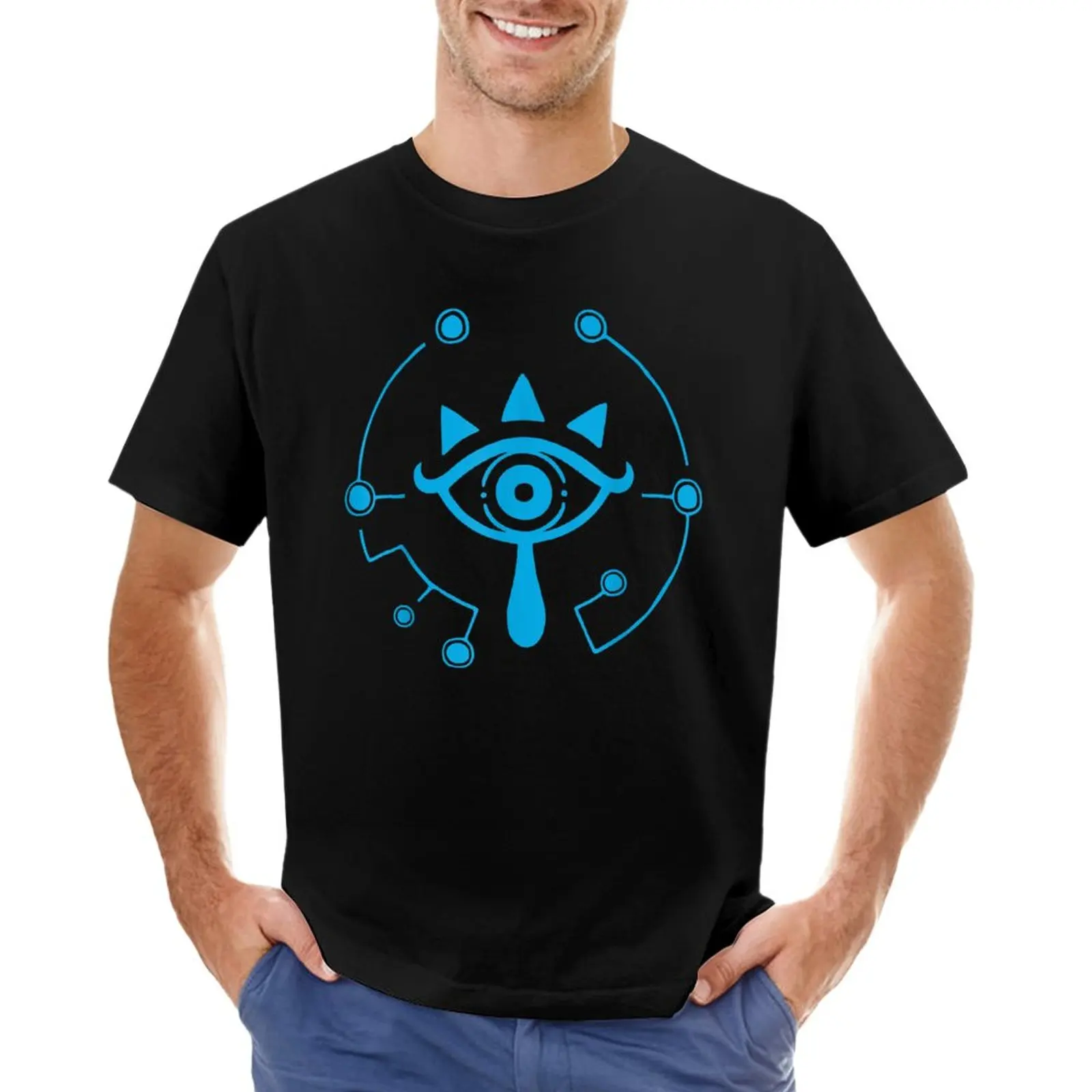 Zelda Breath Of The Wild Sheikah Eye Logo T-Shirt T-Shirts Man Funny T Shirt Aesthetic Clothes T Shirts For Men