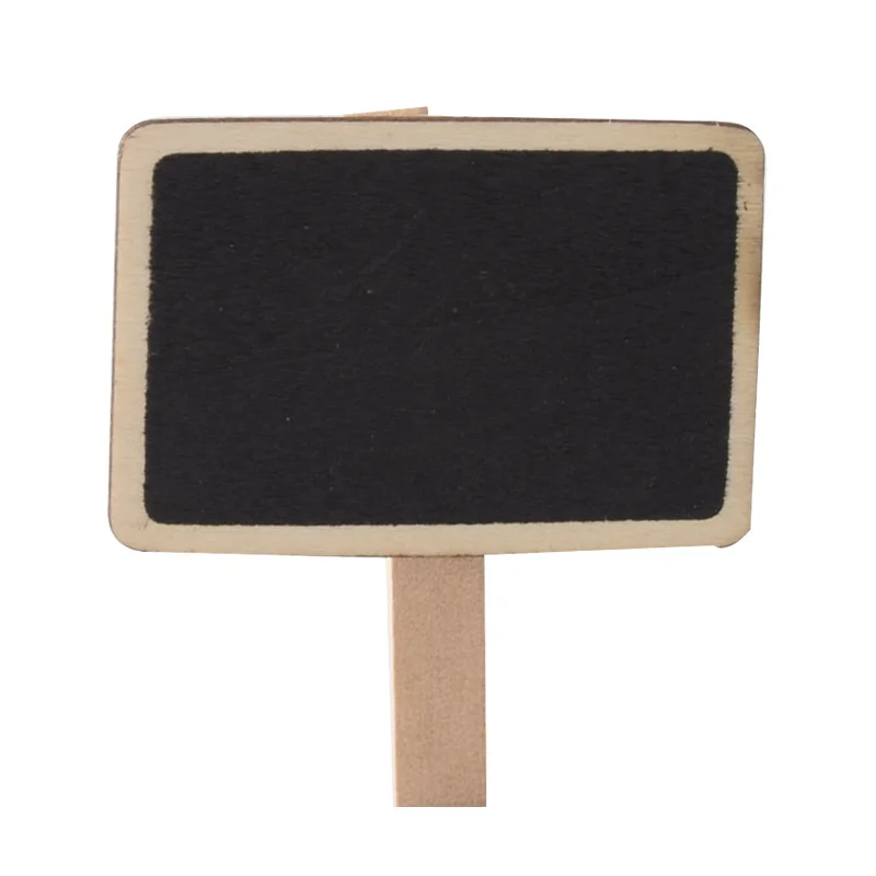 Square Blackboard Clips Wooden Message Board Mini Writing Board Noticeboard 6.8*4.8cm