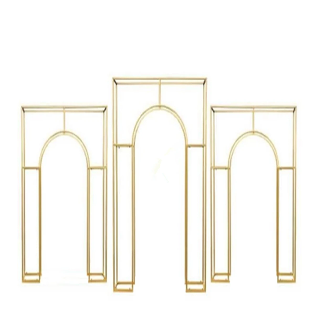 

3pcs/set Wedding Arch Flower Arch Stage Backdrop Metal truss Arch Decoration Cuboid Arc Background Gold Stand Props wedding