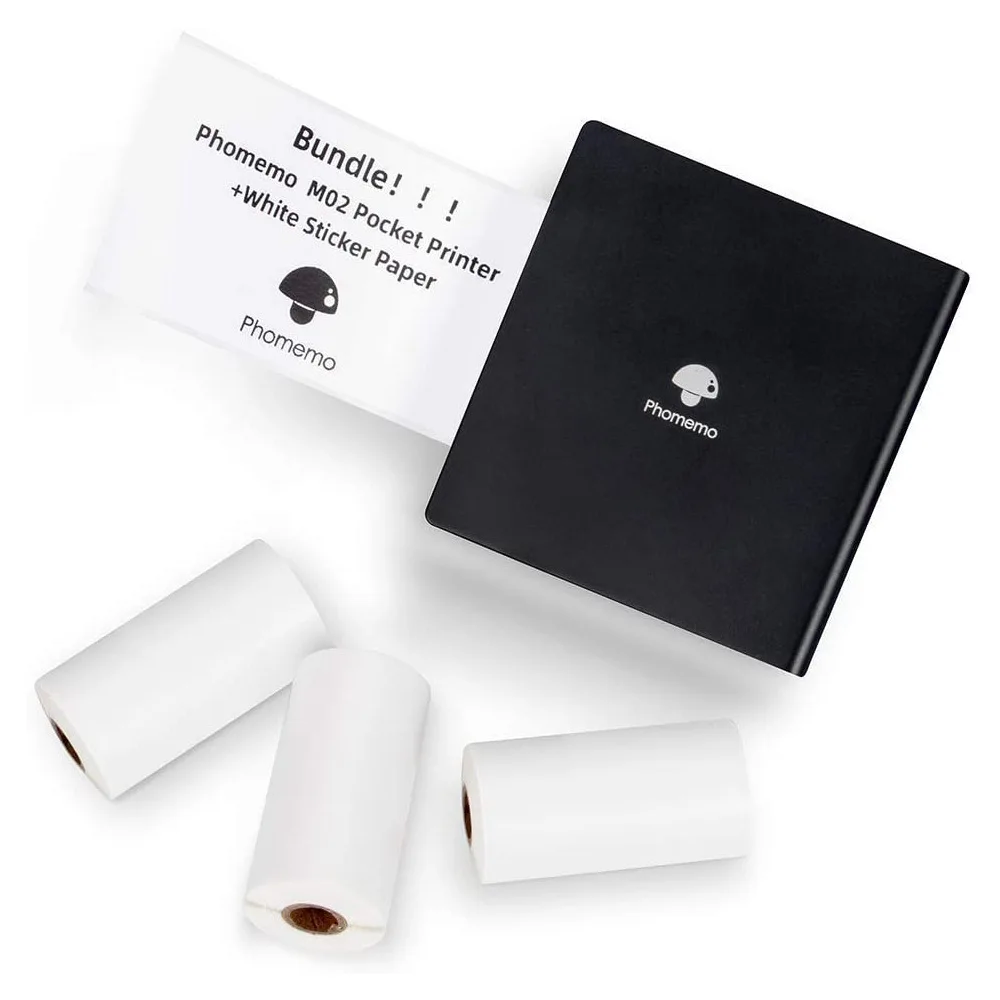Phomemo M02  Portable Printer Bt Mini Thermal 300dpiPocket Printer Mobile Phone Android Ios Photo Printer 